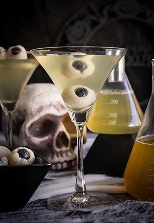 Scary Green Absinthe Halloween Cocktail