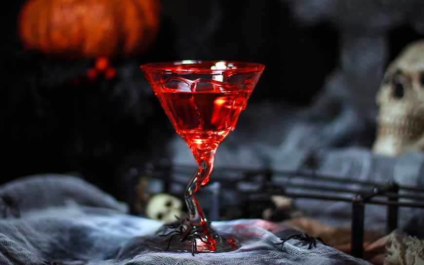 Red Absinthe Halloween Cocktail Drink