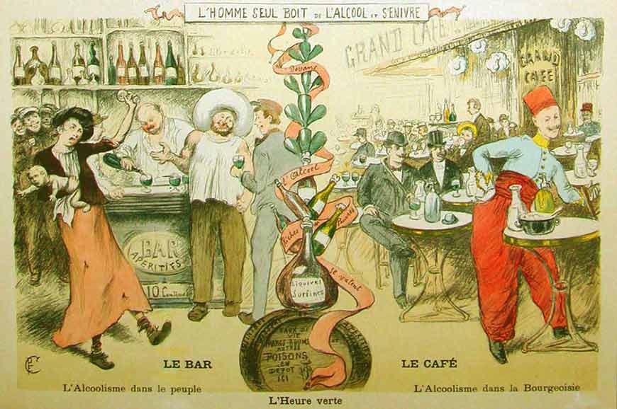 Poster of Cafe in Paris - Green Hour