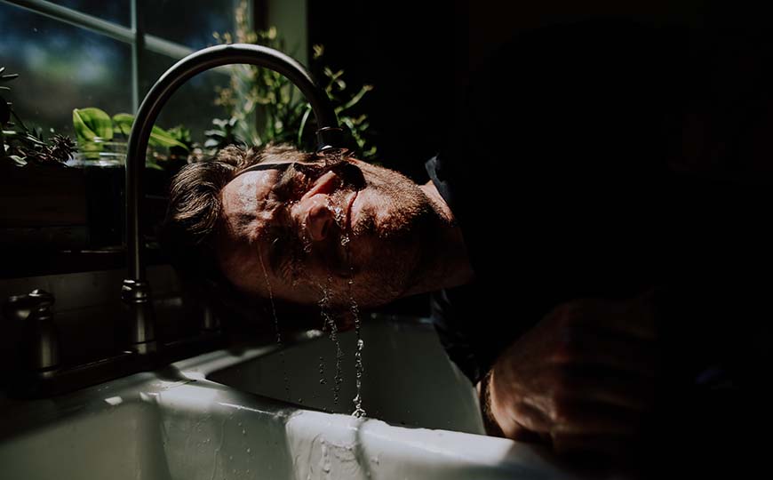 A Man's Head Under Water