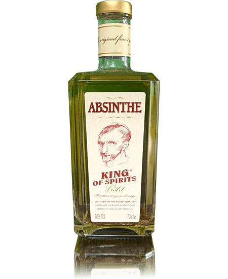A Bottle of Absinthe King of Spirits Gold - 100mg of Wormwood Absinthe